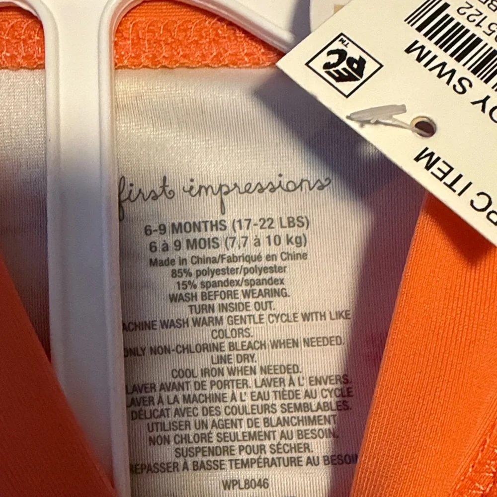 First Impressions Orange & Blue Crab UPF 50 Rashguard Swim Set
